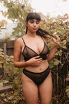 LIV BLACK MESH LONGLINE BRALETTE
